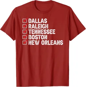 Dallas Raleigh Tennessee Austin Boston New Orleans DDID tee T-Shirt