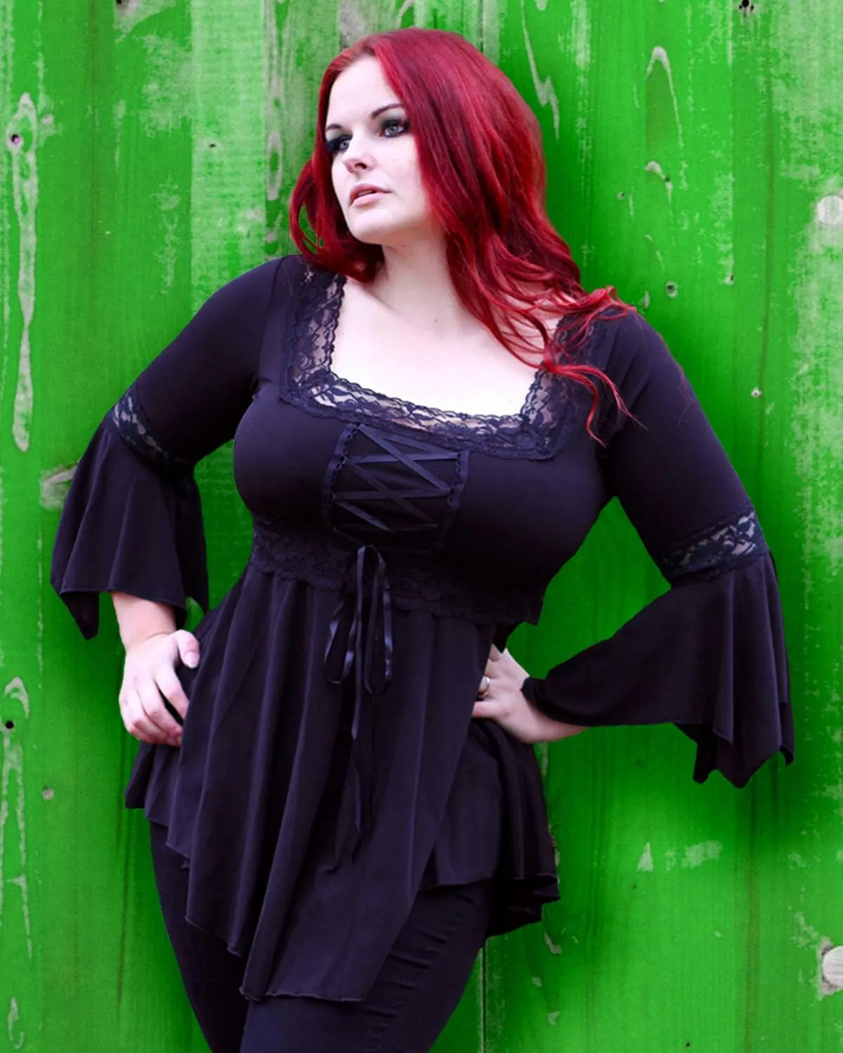 Dare to Wear Renaissance Corset Top: Victorian Gothic Boho Women's Peasant Festival Fair Cosplay Lace Blouse