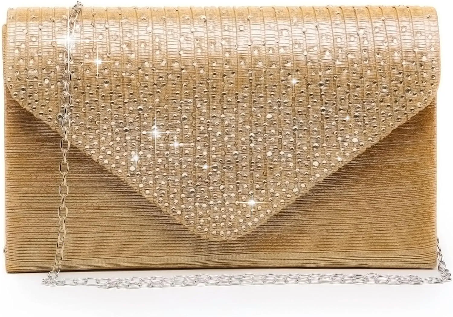 Dasein Ladies Frosted Satin Evening Clutch Purse Bag Crossbody Handbags Party Prom Wedding Envelope