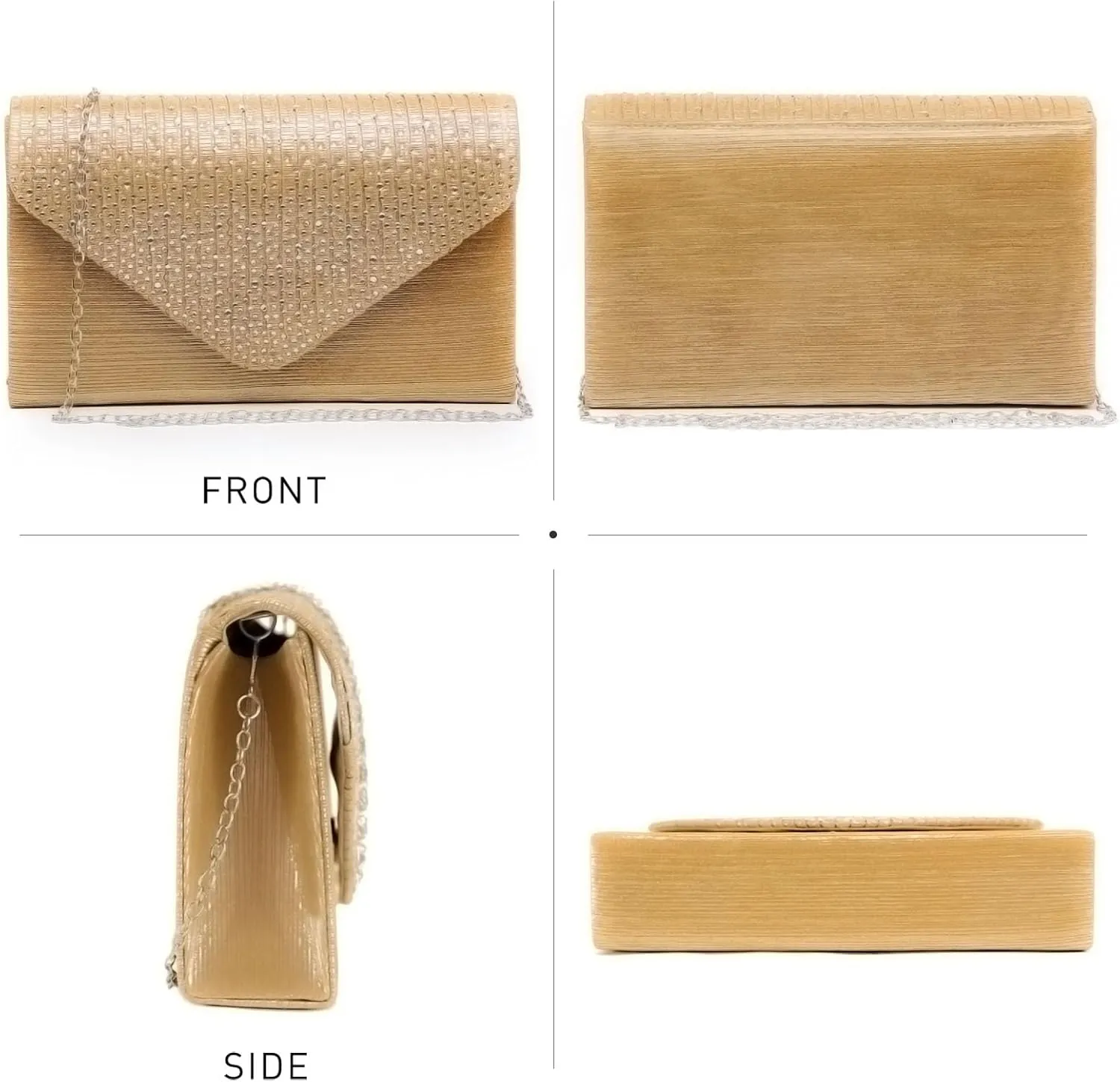 Dasein Ladies Frosted Satin Evening Clutch Purse Bag Crossbody Handbags Party Prom Wedding Envelope