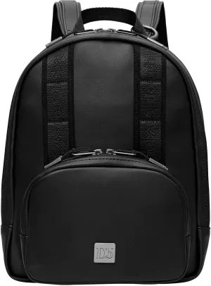 Db the Petite Mini Vegan Leather Backpack Bag with Premium Metal Zips and Detachable Shoulder Chain, Black Out