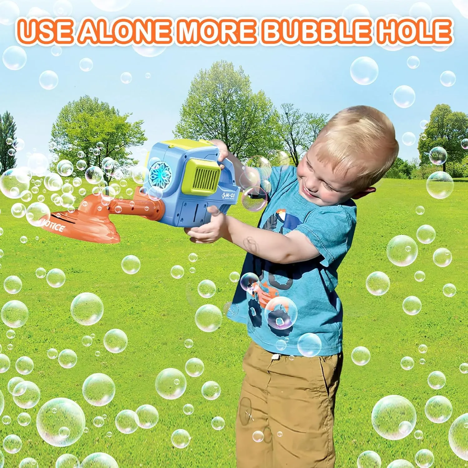 deAO Bubble Machine Bubble Lawn Mower for Toddlers, Gardening Toy Outdoor Bubble Blower Automatic Bubble Machine with Bubble Solution, Bubble Maker for Kids Birthday Gifts Age 3 