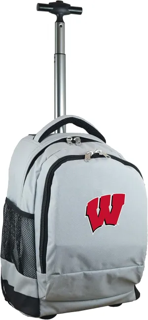 Denco NCAA Wisconsin Badgers Wheeled Backpack, 19-inches, Grey
