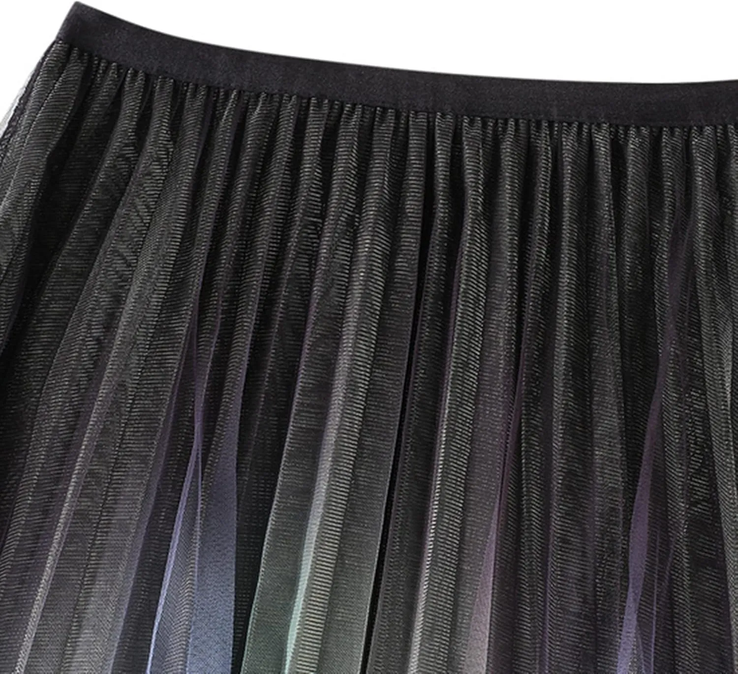 Dirholl Women's A-Line Fairy Elastic Waist Polyester Spandex Midi Skirt
