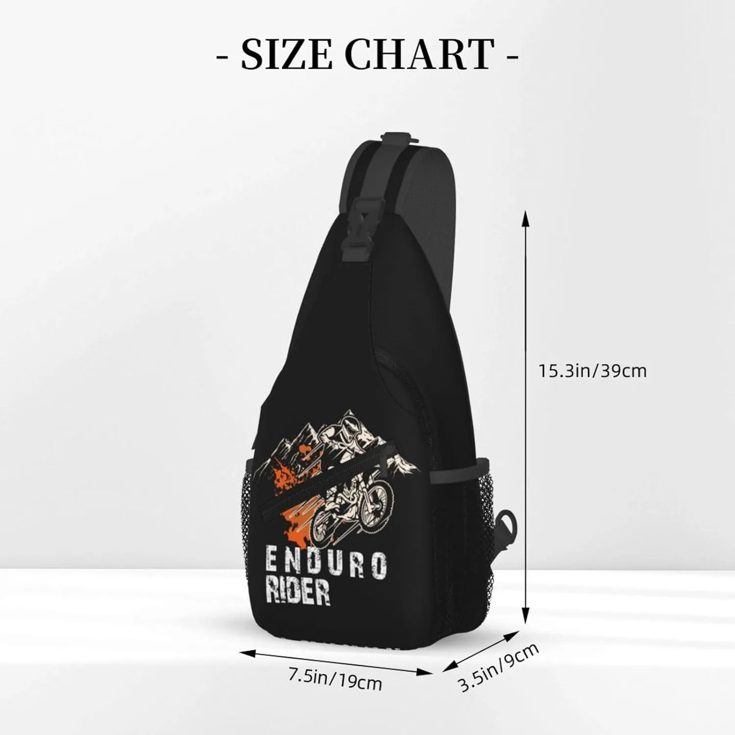Dirt Bike With Red And Black Paint Splash Sling Bag Crossbody Bag Casual Chest Bags Travel Shoulder Backpack