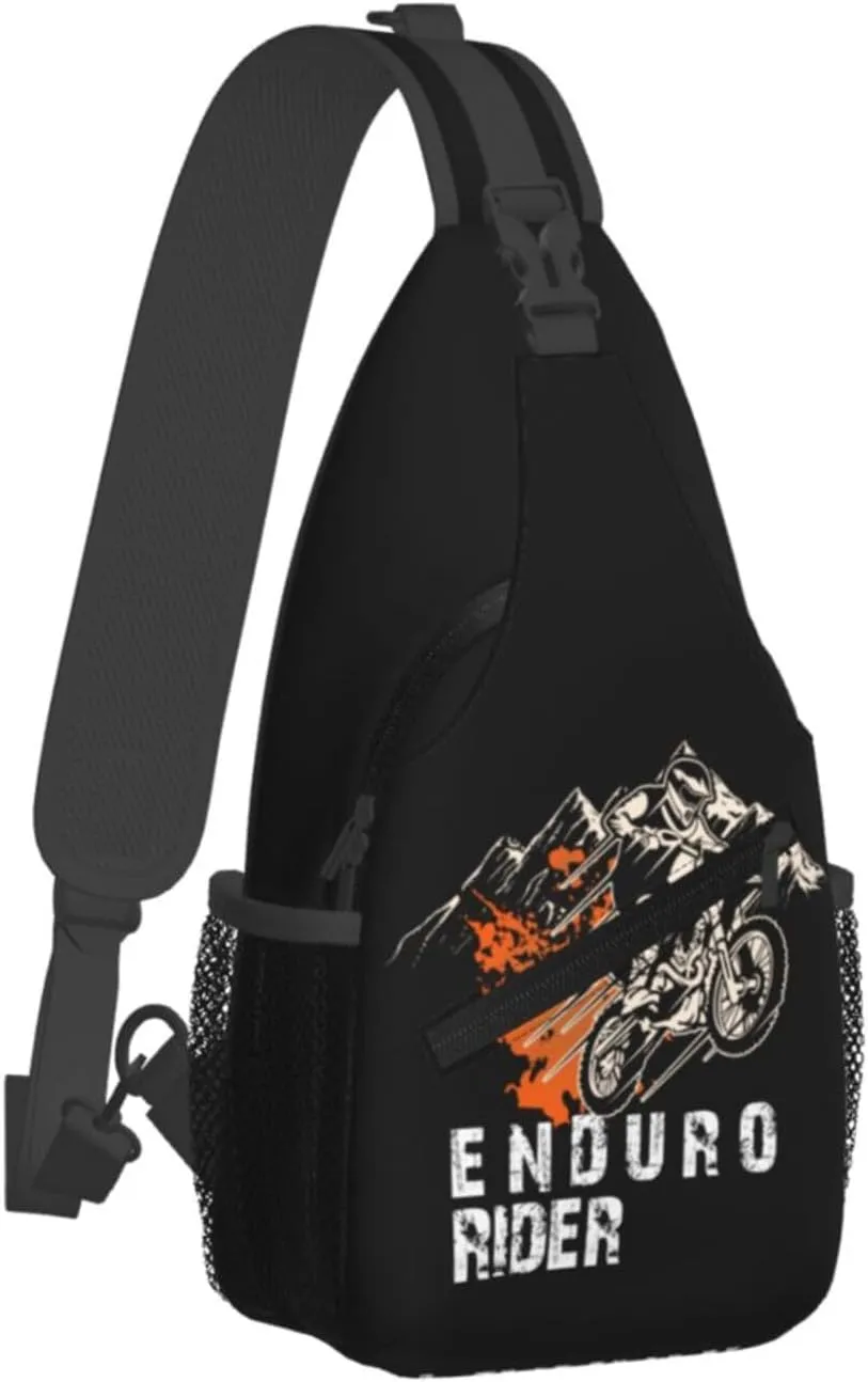 Dirt Bike With Red And Black Paint Splash Sling Bag Crossbody Bag Casual Chest Bags Travel Shoulder Backpack