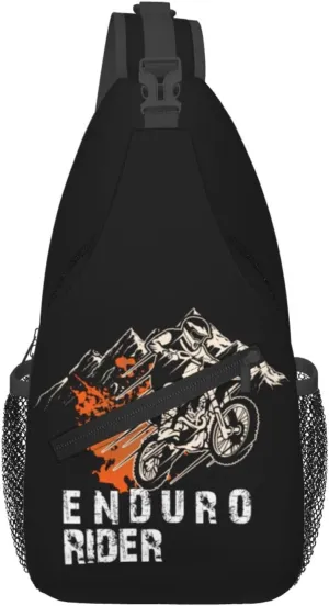 Dirt Bike With Red And Black Paint Splash Sling Bag Crossbody Bag Casual Chest Bags Travel Shoulder Backpack