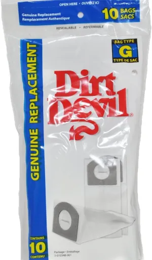 Dirt Devil Hand Vac Style G Paper Vacuum Bags,10 Per Pack