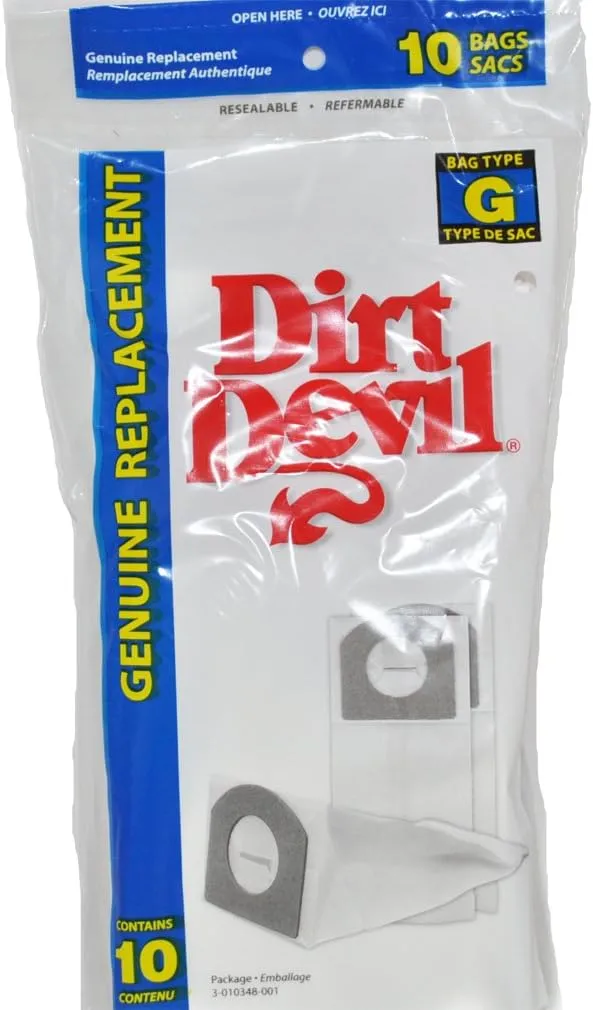 Dirt Devil Hand Vac Style G Paper Vacuum Bags,10 Per Pack