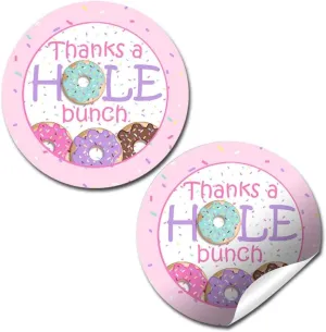 Donut Grow Up Themed Birthday Thank You Sticker Labels for Girls, 40 2" Party Circle Stickers by AmandaCreation, Great for Party Favors, Envelope Seals & Goodie Bags