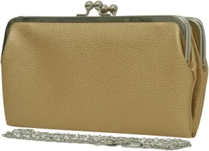 Double Frame Vintage Style Clutch Purse, Women's Travel Wallet