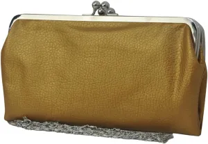 Double Frame Vintage Style Clutch Purse, Women's Travel Wallet