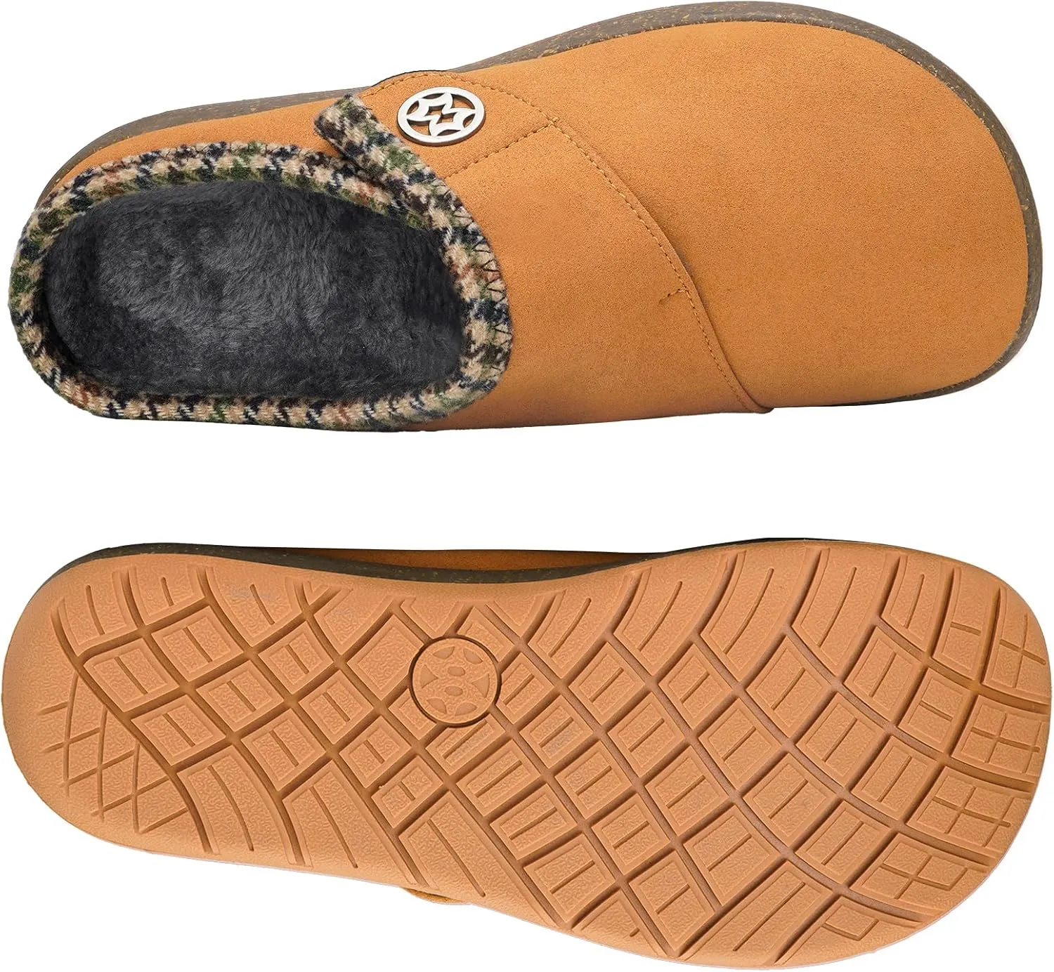 Eagsouni Women's Men's Slippers Suede Fuzzy Slippers with Arch Support Orthotic Winter Warm Fur Lined Slip on House Shoes Indoor Outdoor for Plantar Fasciitis