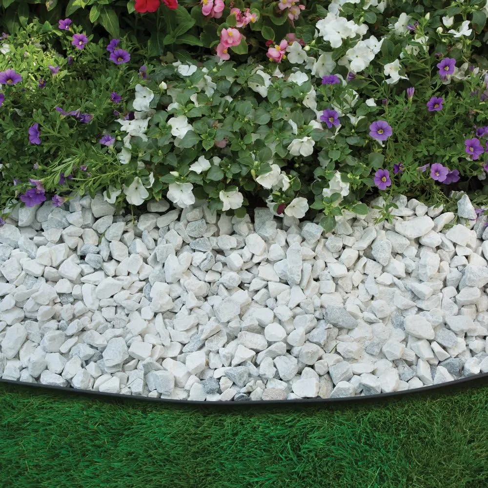 EasyFlex Heavy-Duty No-Dig Landscape Edging with BONUS Anchoring Spikes, 1.7 in. Tall Straight Top Commercial Grade Plastic Garden Border, 100 Foot Kit, Black (3100-100CXX)