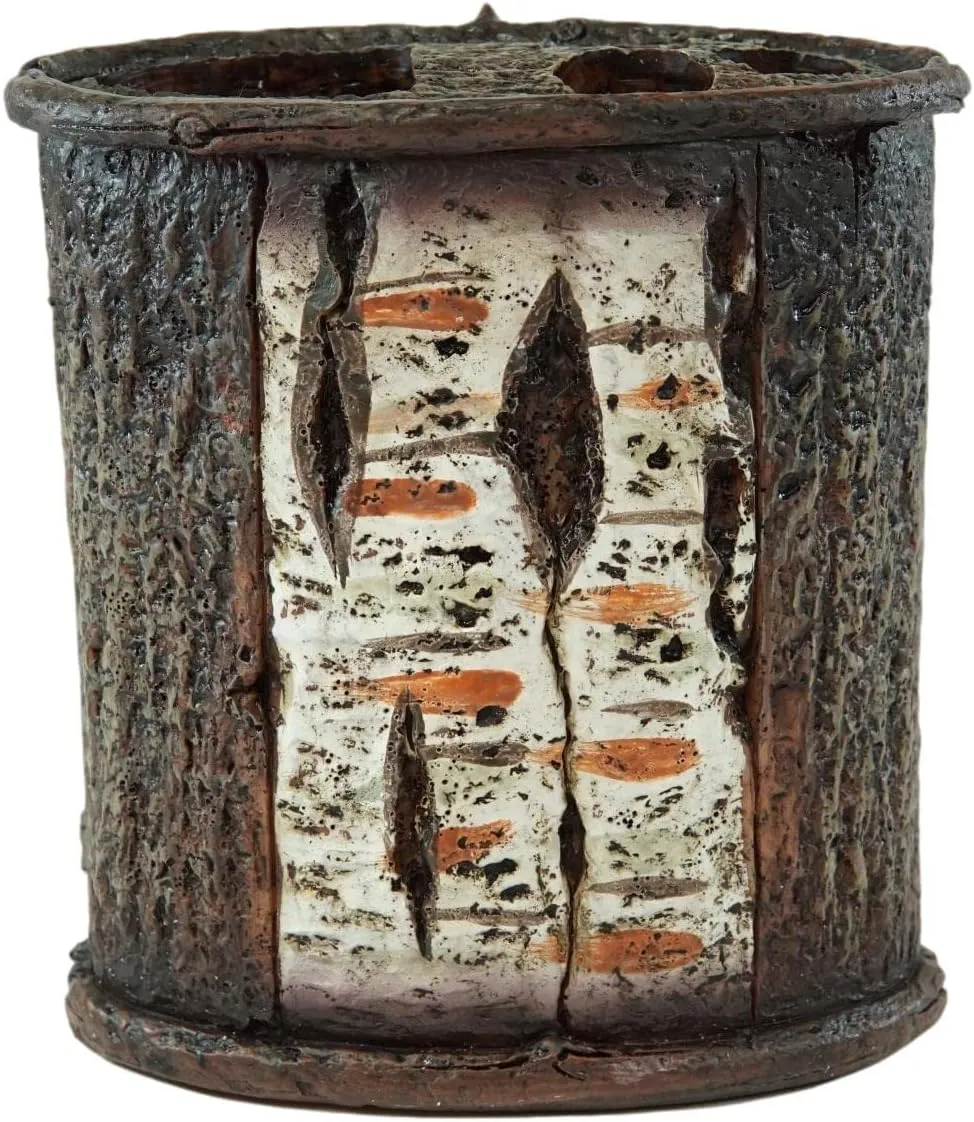 Ebros Gift Rustic Southwestern Inspirational Le Fleur Cross with Birch and Pinecones Bathroom Accessory Resin Sculpture Fleur De Lis Accent (Tumbler Cup, Soap Dish and Toothbrush Holder Set of 3)