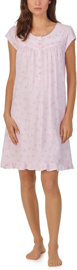 Eileen West Women's Cap Sleeve Knit Short Gown