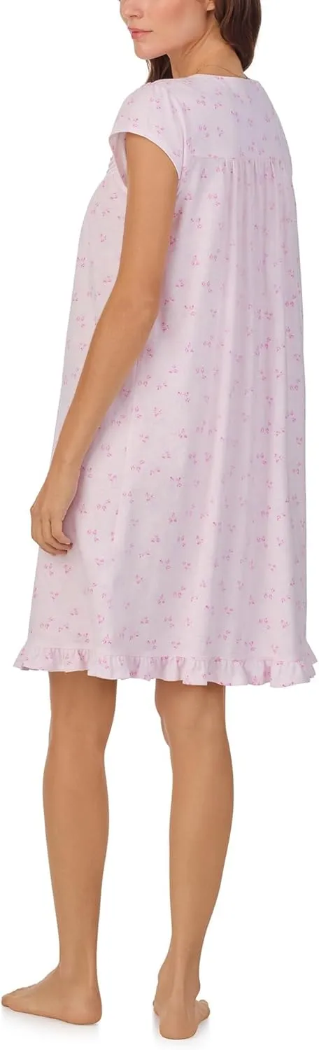 Eileen West Women's Cap Sleeve Knit Short Gown