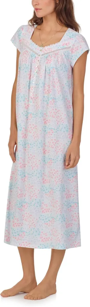 Eileen West Women's Cap Sleeve Long Nightgown