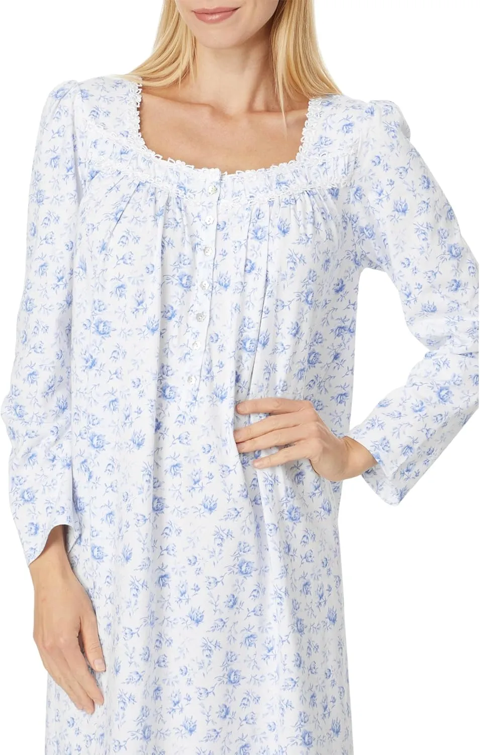 Eileen West Women's Sleeve Cotton Knit Long Gown