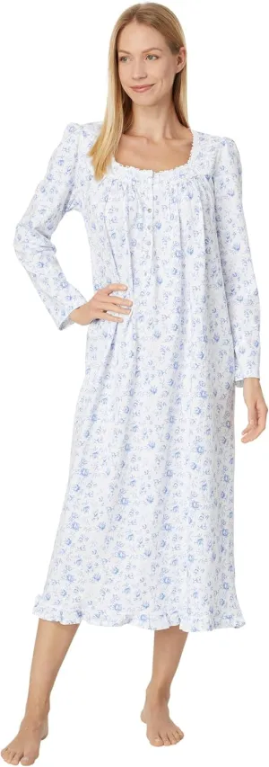 Eileen West Women's Sleeve Cotton Knit Long Gown