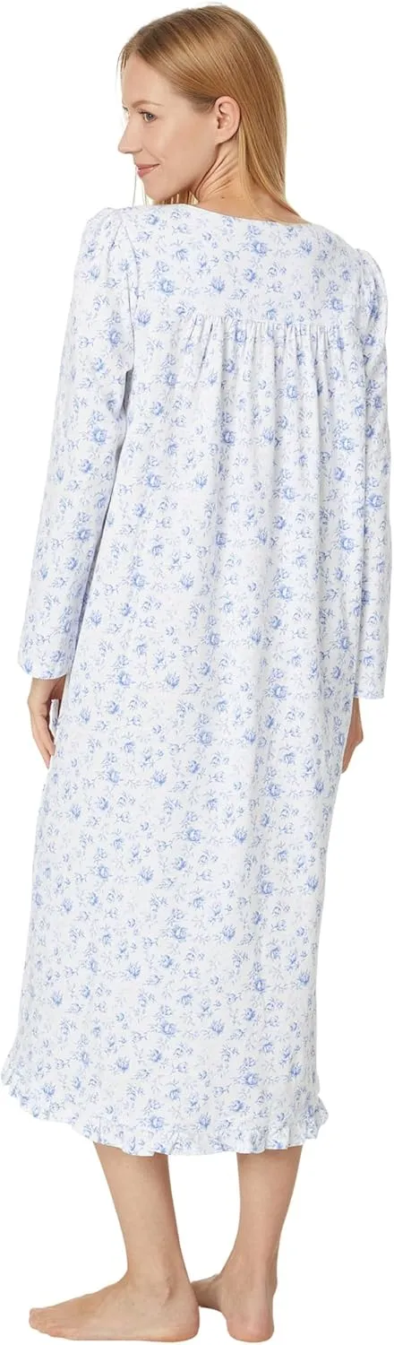 Eileen West Women's Sleeve Cotton Knit Long Gown