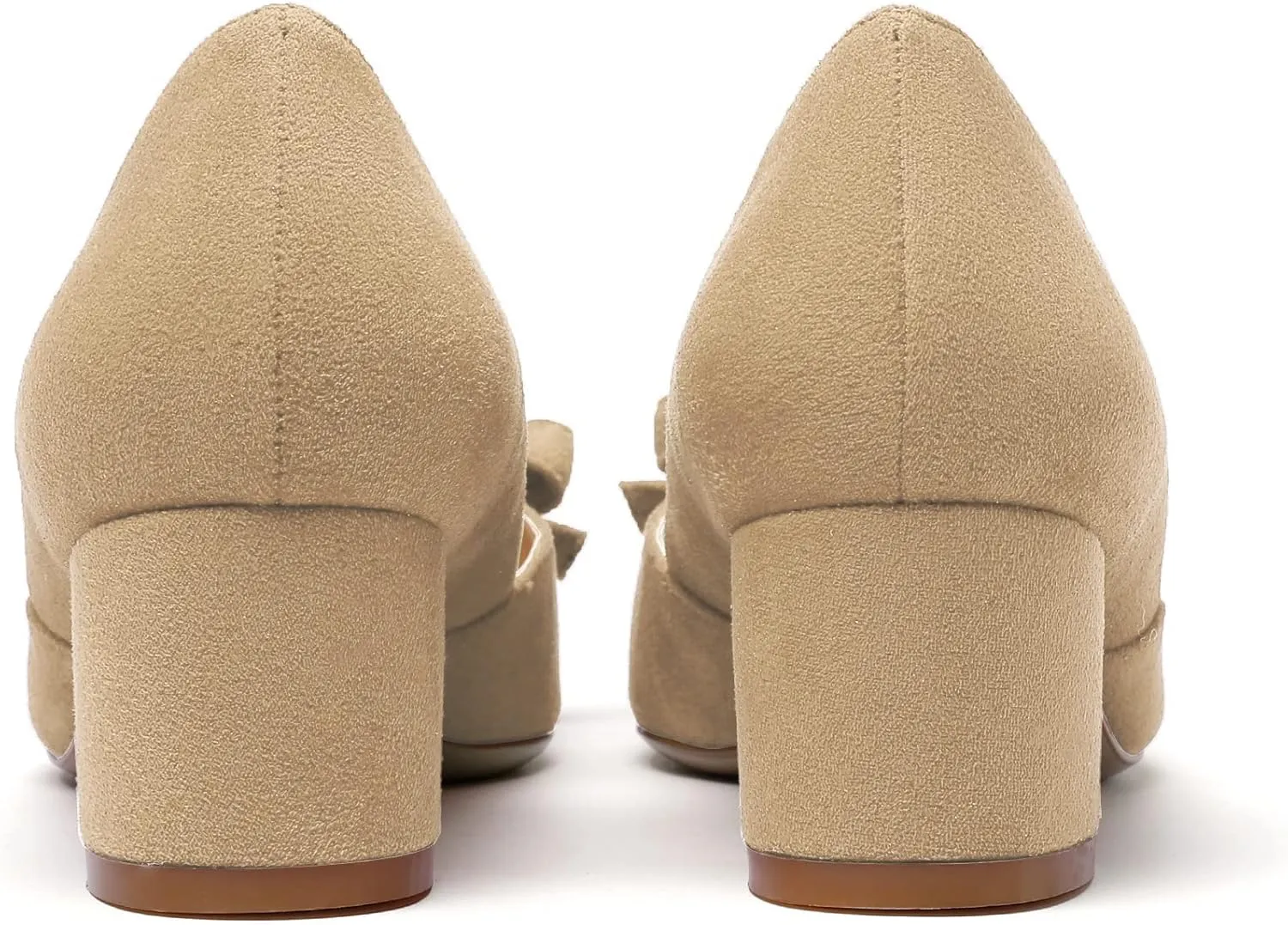 Eldof Women's D'Orsay Slip On Block Heels Pointed Toe Cut Out Comfortable 2 Inch Mid Block Heel Pumps Casual Office Ladies Shoes