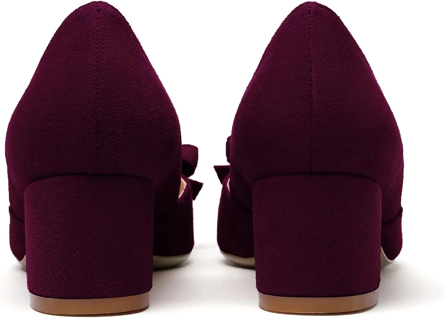 Eldof Women's D'Orsay Slip On Block Heels Pointed Toe Cut Out Comfortable 2 Inch Mid Block Heel Pumps Casual Office Ladies Shoes
