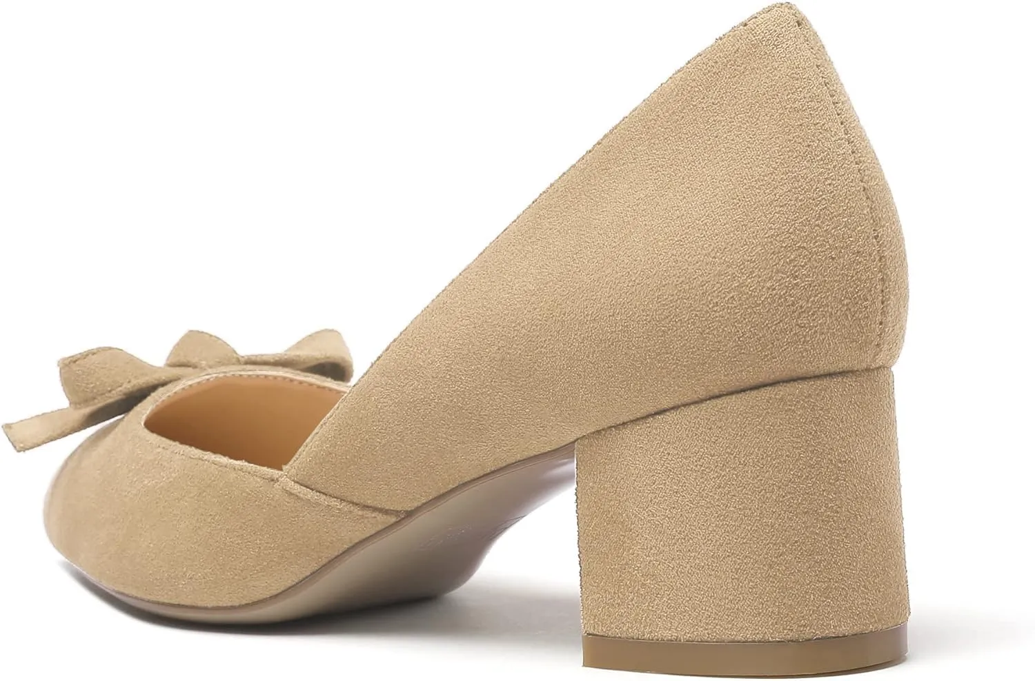 Eldof Women's D'Orsay Slip On Block Heels Pointed Toe Cut Out Comfortable 2 Inch Mid Block Heel Pumps Casual Office Ladies Shoes