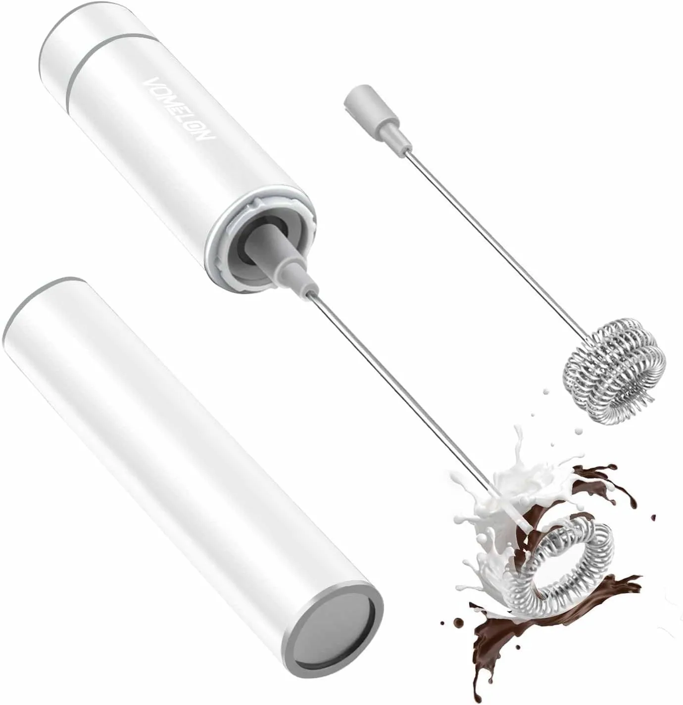 Electric Milk Frother Handheld,Travel Coffee Drink Mixer Batteries Included, 304 Stainless Steel Whisk for latte Cappuccino,Bulletproof Coffee Hot Chocolate,Egg White