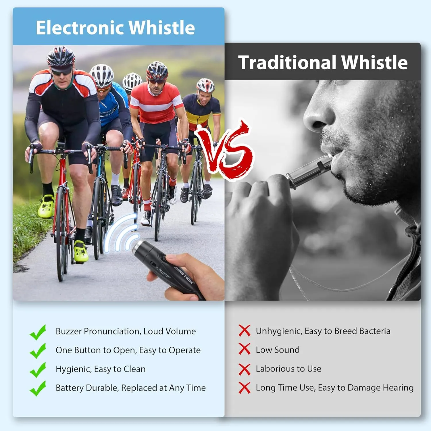 Electronic Whistles 4 Pack, Loudest Electric Whistles 3 Tones High Volume Whistle Hand Held for Coaches Referees Training Whistle Bulk, Outdoor Hiking Emergency Rescue Whistle Gifts