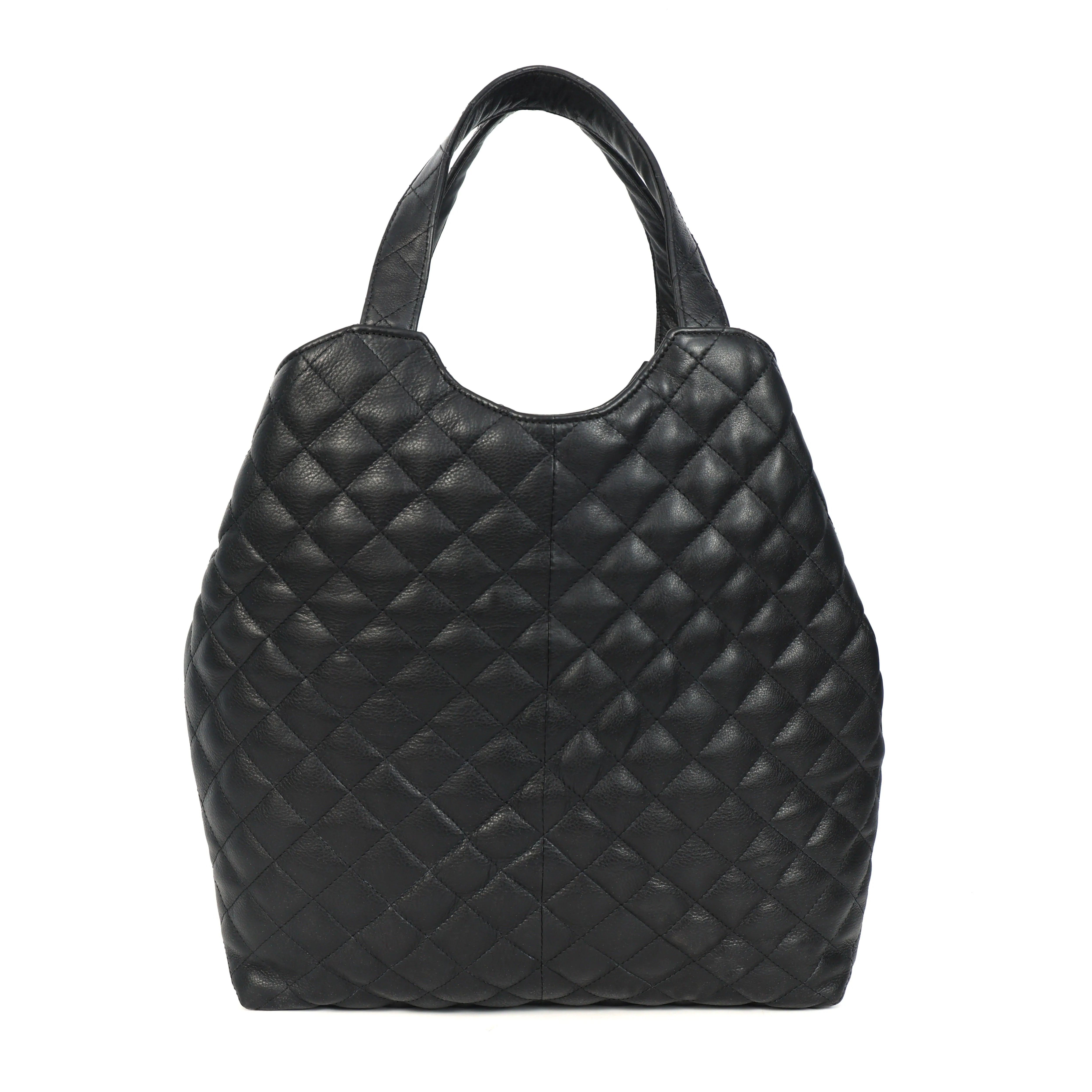 Elegant Black Pure Leather Tote Bag for Women – Classic & Versatile. BG-1632