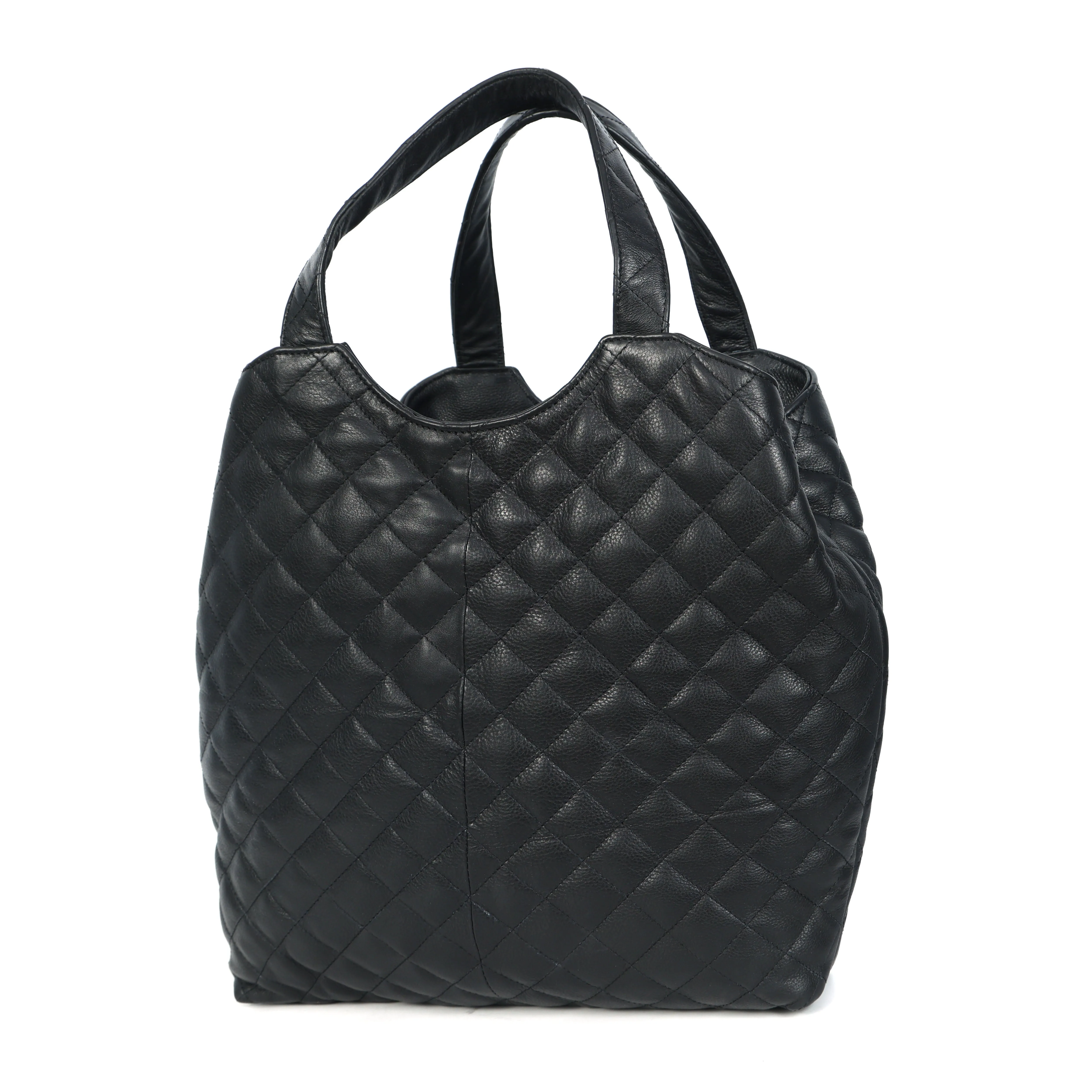 Elegant Black Pure Leather Tote Bag for Women – Classic & Versatile. BG-1632