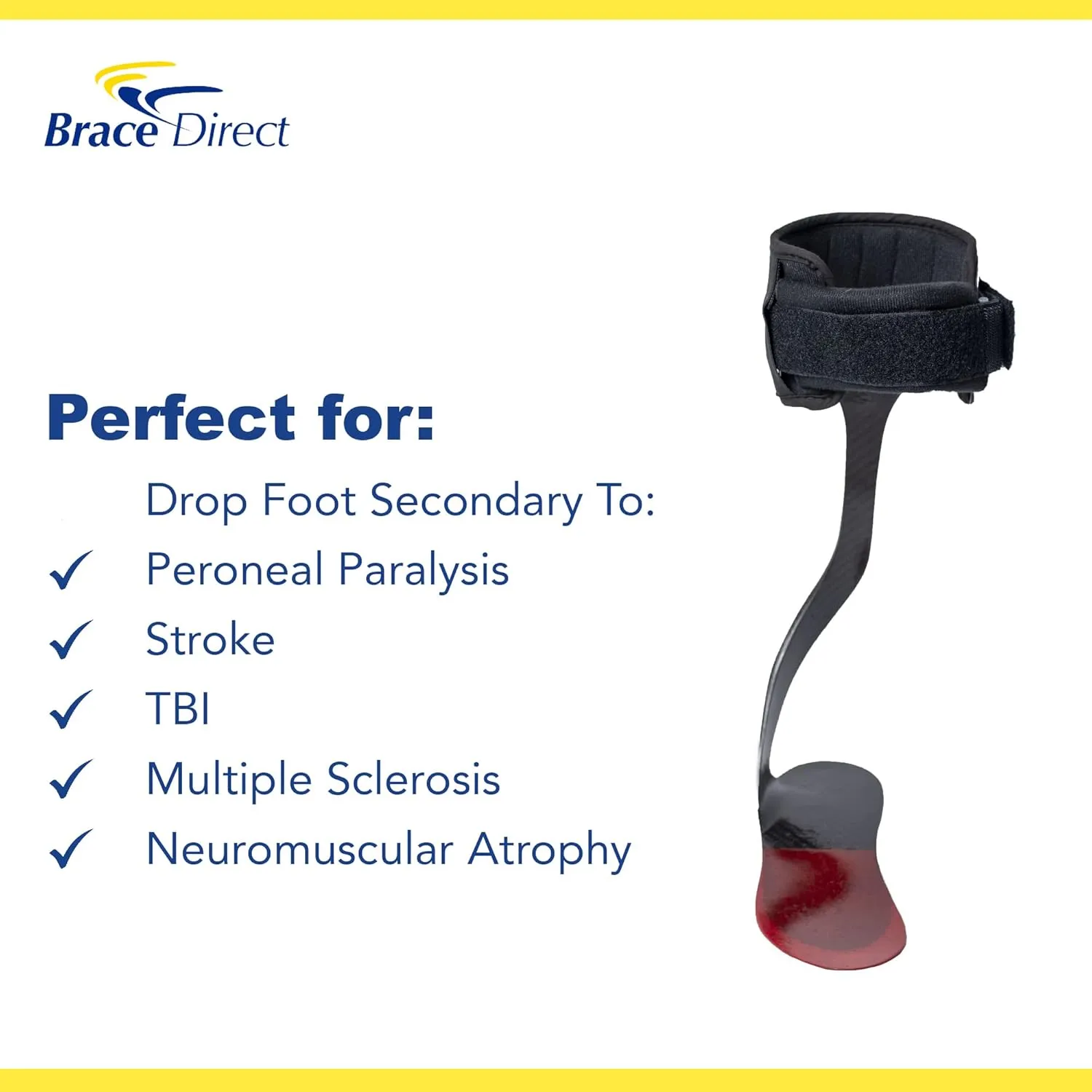 Elite Spiral AFO Rehabilitator for Active Individuals- Lightweight Carbon Fiber Ankle Foot Orthosis for Drop Foot, Mild to Moderate Ankle Instability and Limb Spasticity, Gait Assistance PDAC L1951