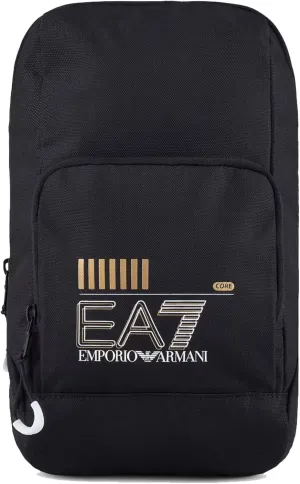 Emporio Armani Train Core Large Shoulder Bag - Black/Gold-One Size