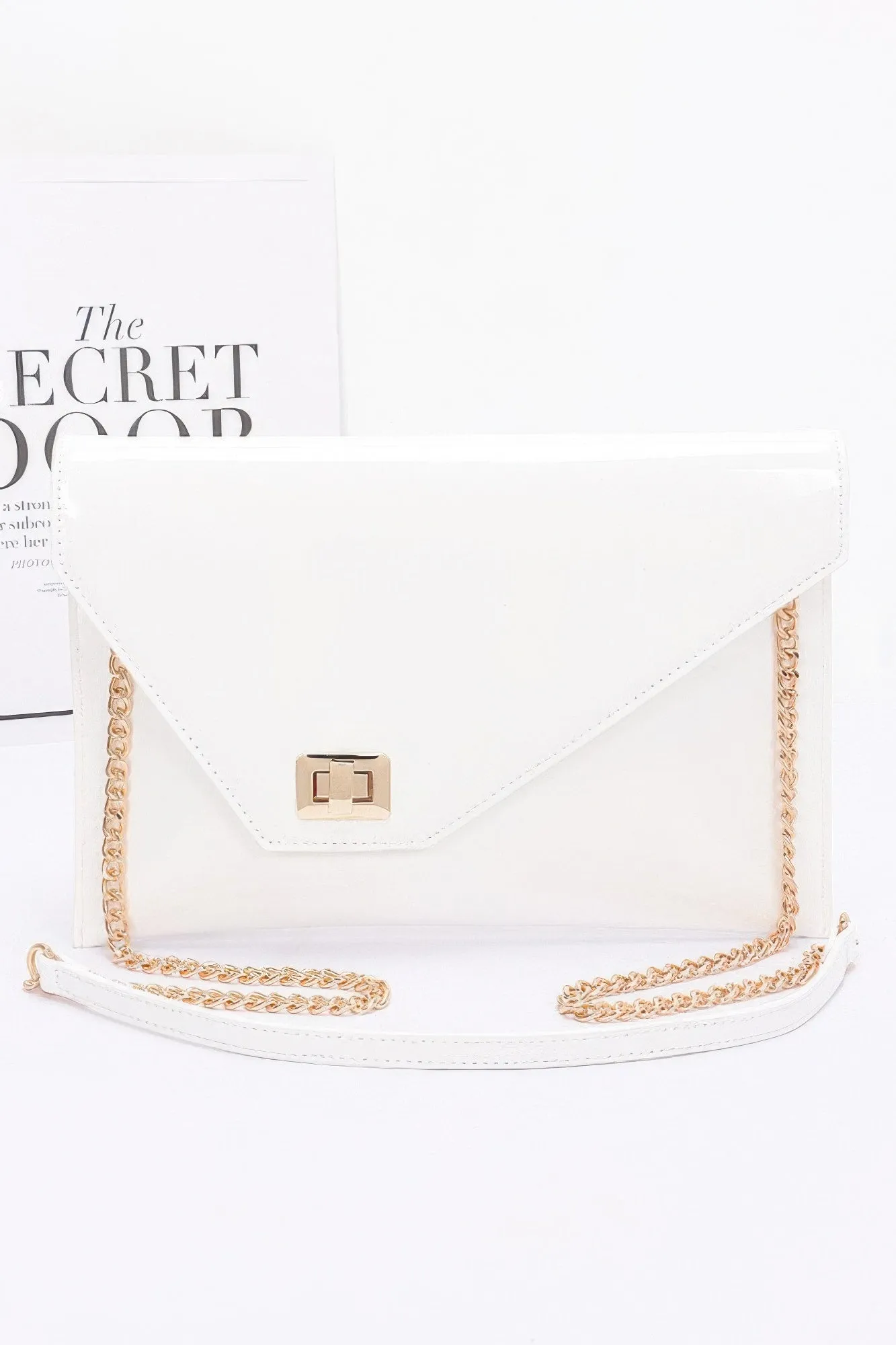 Enamel Envelope Clutch