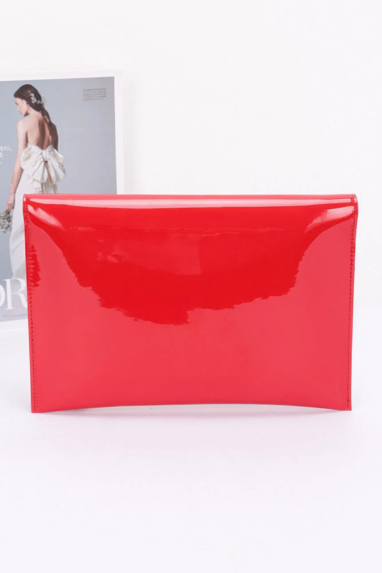 Enamel Envelope Clutch