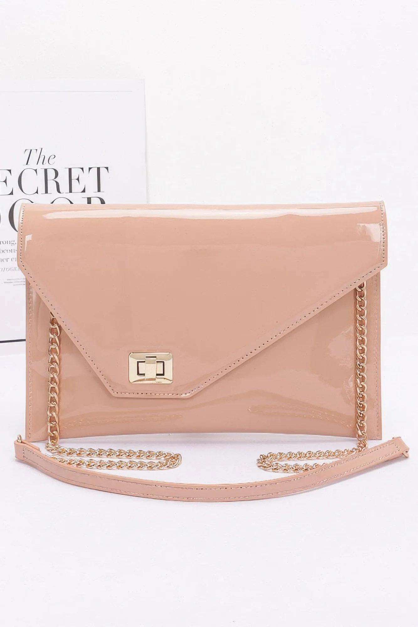 Enamel Envelope Clutch