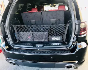 Envelope Style Trunk Mesh Cargo Net - Dodge Durango SXT GT R/T SRT 1998 - 2025 Car Accessories - Premium Trunk Organizers and Storage - Cargo Net For Truck - Best Carrier Organizer for Dodge Durango.