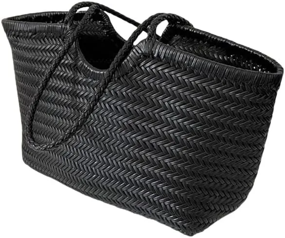 EvaLuLu Handwoven Leather Tote Bag Shoulder Bag