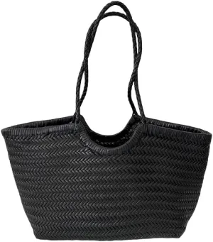 EvaLuLu Handwoven Leather Tote Bag Shoulder Bag