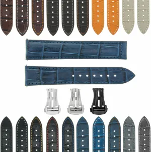 Ewatchparts 17-18-19-20-21-22-23-24mm Genuine Leather Watch Band Strap Compatible With Tissot Watch