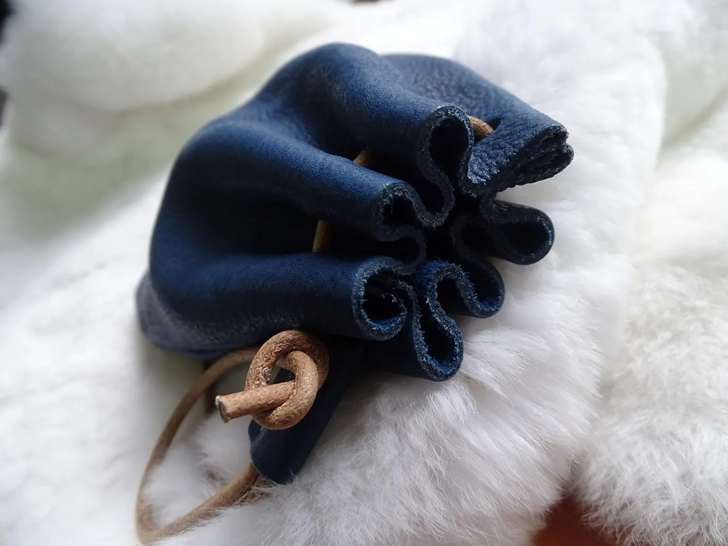 Fantastic Workmanship Genuine Leather Drawstring Coin Purse