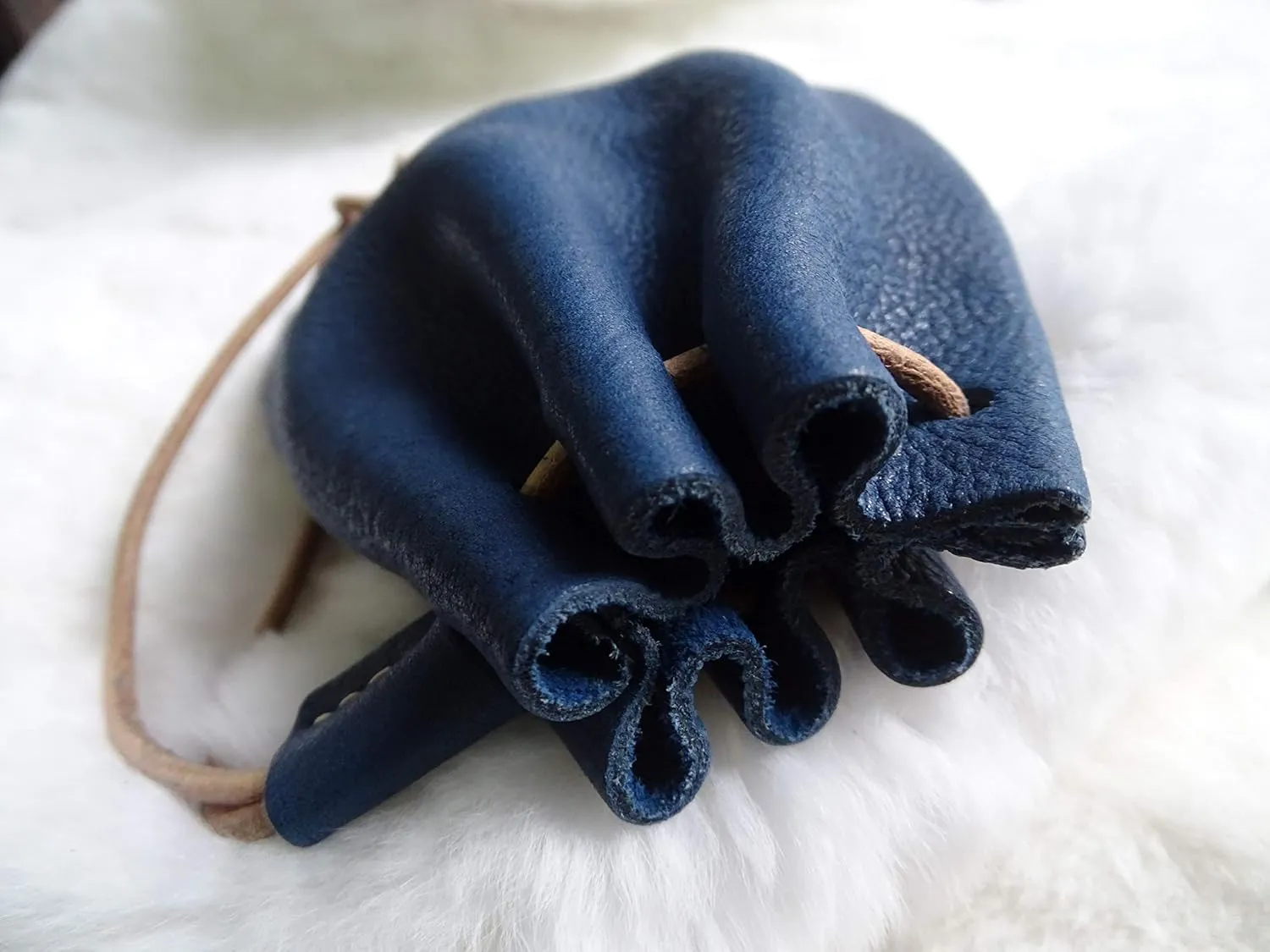 Fantastic Workmanship Genuine Leather Drawstring Coin Purse