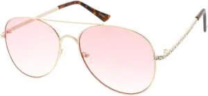 Fashion Culture Unisex Bijou Crystal Embellished 60 mm Aviator Sunglasses