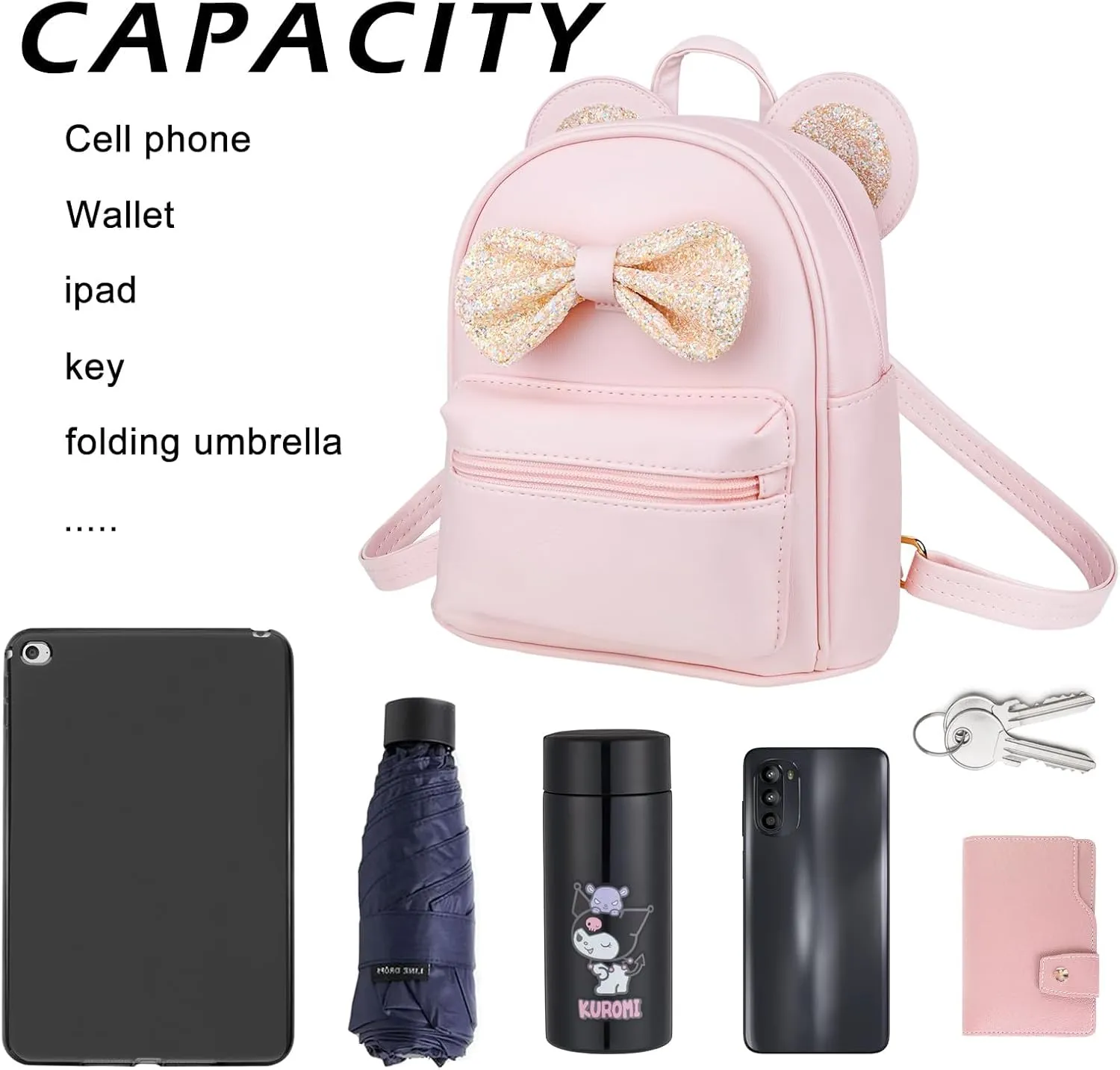 Fashion Cutest Cartoon Toddler PU Bag Mini Travelling School Shoulder Backpack for Teen Little Girl Women (pink2)