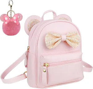 Fashion Cutest Cartoon Toddler PU Bag Mini Travelling School Shoulder Backpack for Teen Little Girl Women (pink2)