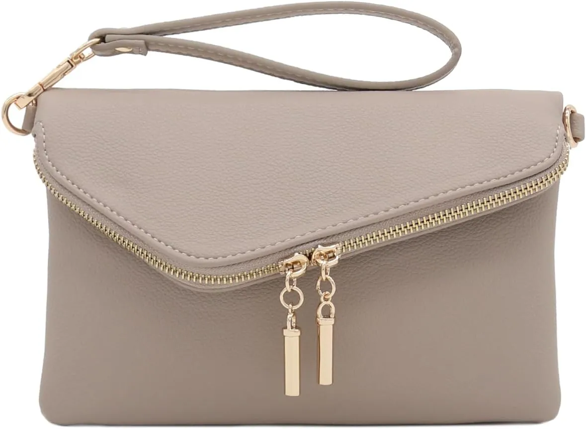 FashionPuzzle Envelope Wristlet Clutch Crossbody Bag with Chain Strap