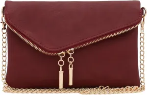 FashionPuzzle Envelope Wristlet Clutch Crossbody Bag with Chain Strap