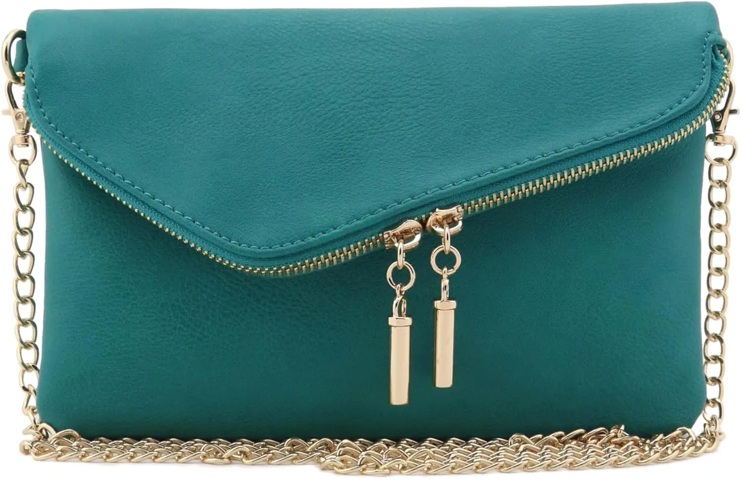FashionPuzzle Envelope Wristlet Clutch Crossbody Bag with Chain Strap