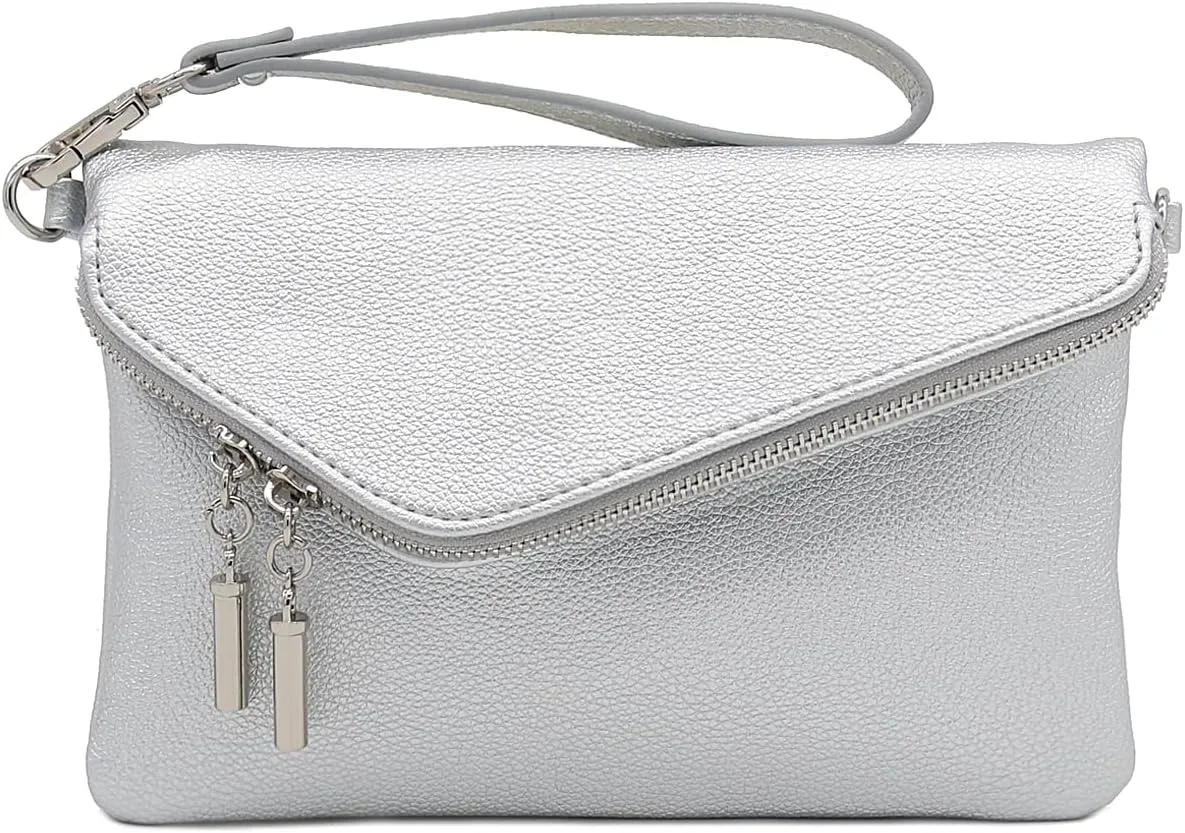FashionPuzzle Envelope Wristlet Clutch Crossbody Bag with Chain Strap